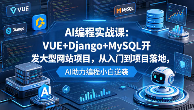 AI编程实战课：VUE+Django+MySQL开发大型网站项目，从入门到项目落地，AI助力编程小白逆袭-副业网