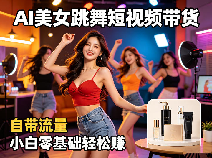 AI美女跳舞短视频带货：自带流量，小白零基础轻松賺，详细拆解-副业网
