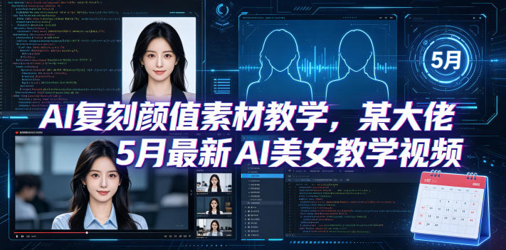 AI复刻颜值素材教学，某大佬5月最新AI美女教学视频，内含4月好物复刻教学-副业网