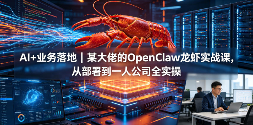 AI+业务落地｜某大佬的OpenClaw小龙虾实战课，从部署到一人公司全实操-副业网