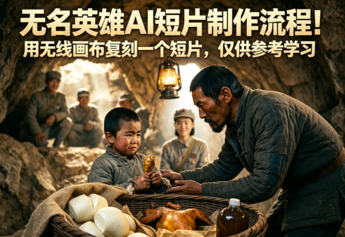 无名英雄AI短片制作流程！用无线画布复刻一个短片，仅供参考学习-副业网