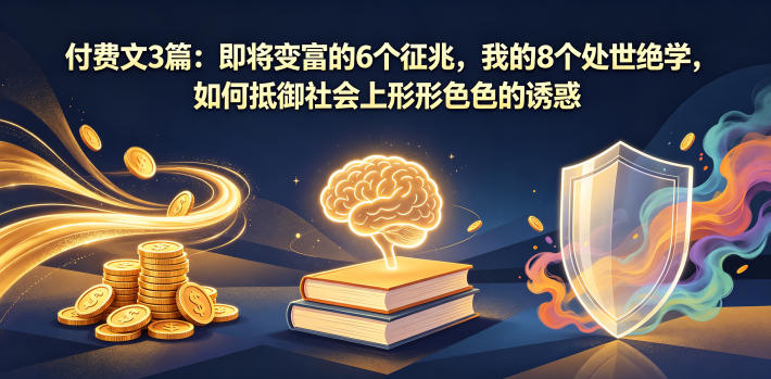 付费文3篇：即将变富的6个征兆，我的8个处世绝学，如何抵御社会上形形色色的诱惑-副业网