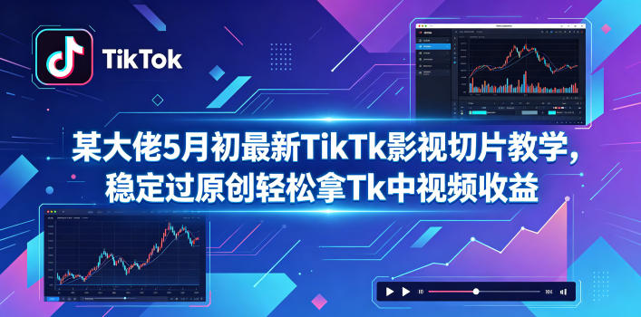 某大佬5月初最新TikTk影视切片教学，稳定过原创轻松拿Tk中视频收益-副业网