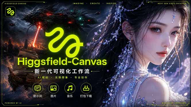 Higgsfield Canvas AI视频制作详解，节点式工作流搭建，重构新式视频创作完整教程-副业网