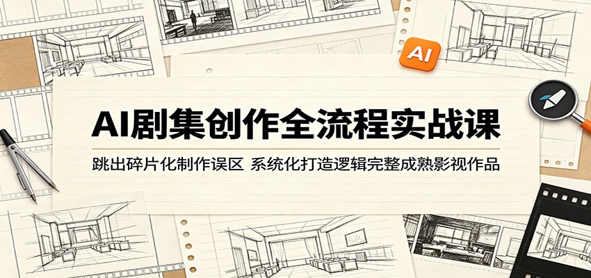 AI剧集创作全流程实战课：跳出碎片化制作误区，系统化打造逻辑完整成熟影视作品-副业网