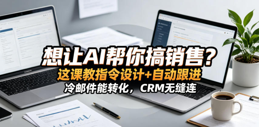 想让AI帮你搞销售？这课教指令设计+自动跟进，冷邮件能转化，CRM无缝连！【原创双语字幕】-副业网