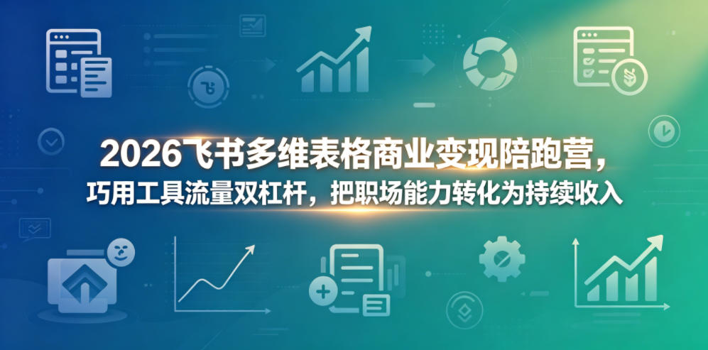 2026飞书多维表格商业变现陪跑营，巧用工具流量双杠杆，把职场能力转化为持续收入-副业网