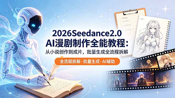 2026Seedance2.0 AI制作全能教程：从小说创作到成片，批量生成全流程拆解-副业网