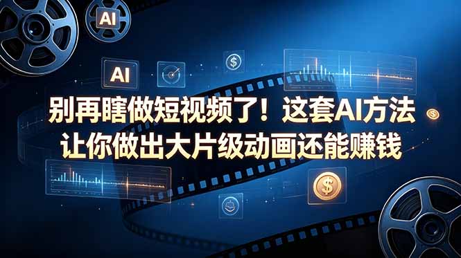 别再瞎做短视频了！这套 AI 方法让你做出大片级动画还能赚钱【原创双语字幕】-副业网
