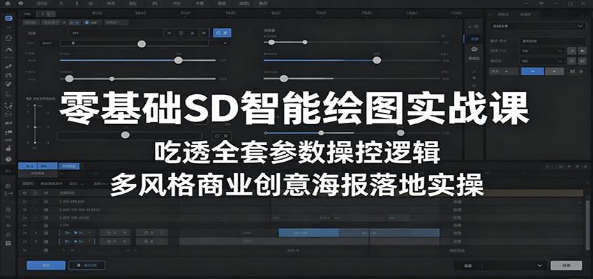 零基础SD智能绘图实战课：吃透全套参数操控逻辑，多风格商业创意海报落地实操-副业网