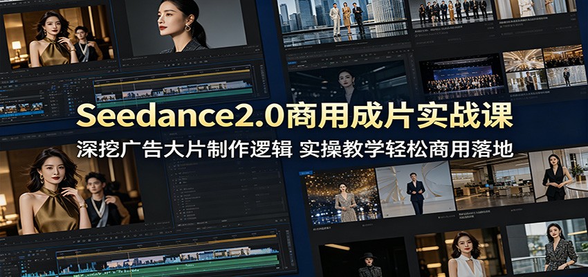 Seedance2.0商用成片实战课：深挖广告大片制作逻辑，实操教学轻松商用落地-副业网