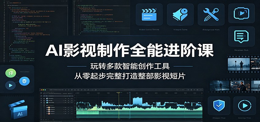 AI影视制作全能进阶课：玩转多款智能创作工具，从零起步完整打造整部影视短片-副业网