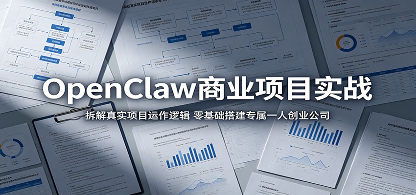 OpenClaw商业项目实战：拆解真实项目运作逻辑，零基础搭建专属一人创业公司-副业网