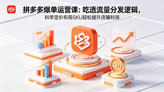 拼多多爆单运营实战课:吃透流量分发逻辑,科学定价布局SKU轻松提升店铺利润-副业网