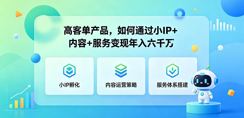 高客单产品，如何通过小IP+内容+服务变现年入六干W-副业网