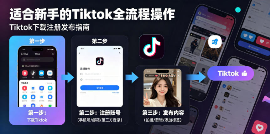 Tiktok下载注册发布，适合新手的Tiktok全流程操作-副业网
