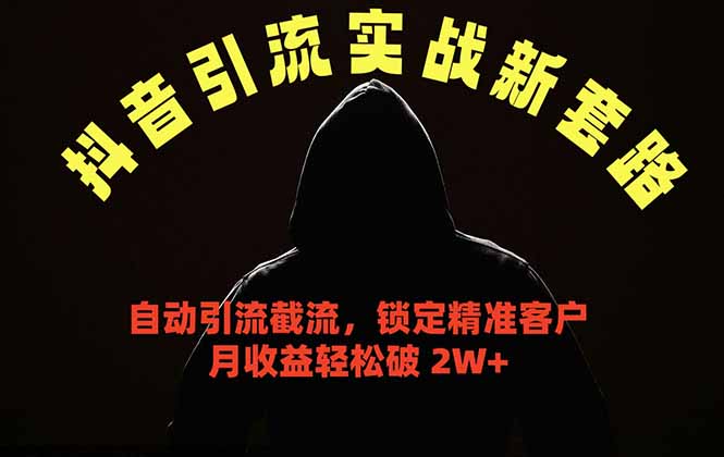 抖音引流实战新套路，挂机自动引流截流精准锁定客户，月收益破 2W+-副业网