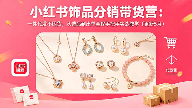 小红书饰品分销带货营：一件代发不囤货，从选品到出单全程手把手实战教学(更新5月-副业网