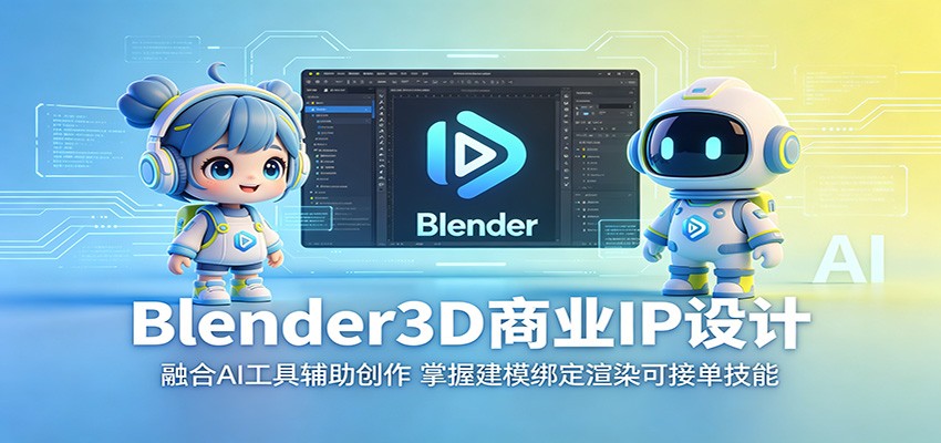 Blender3D商业IP设计：融合AI工具辅助创作，掌握建模绑定渲染可接单技能-副业网