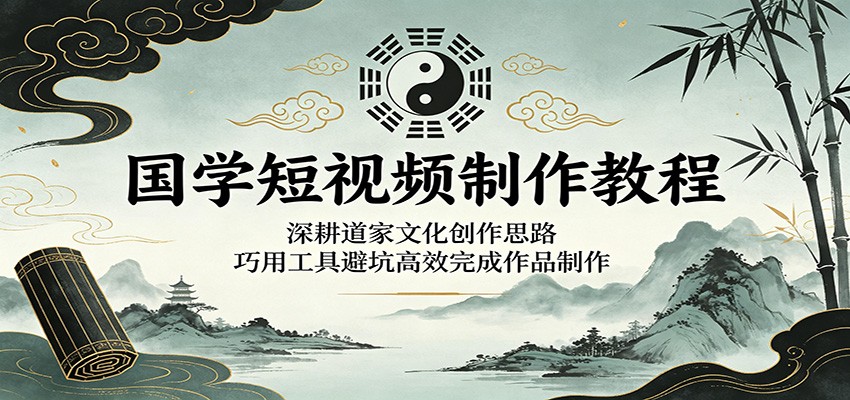 国学短视频制作教程：深耕道家文化创作思路，巧用工具避坑高效完成作品制作-副业网