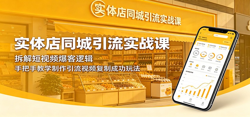 实体店同城引流实战课：拆解短视频爆客逻辑，手把手教学制作引流视频复制成功玩法-副业网