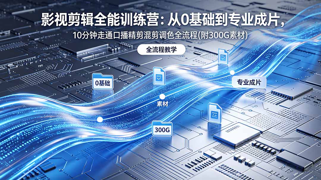 2026影视剪辑全能实战课｜0基础到专业成片，全流程教学，高清带300G素材-副业网