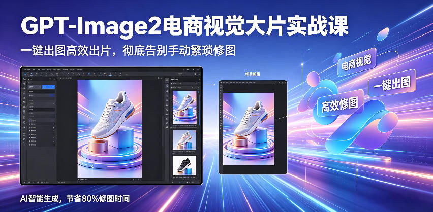 GPT-Image2电商视觉大片实战课,一键出图高效出片,彻底告别手动繁琐修图(更新)-副业网