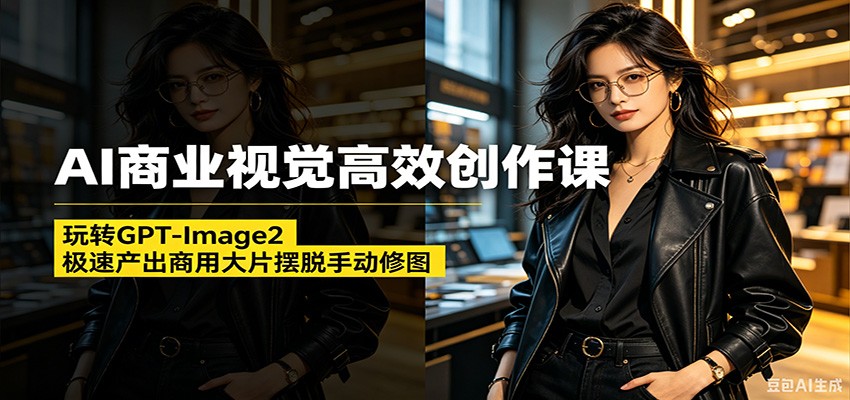 AI商业视觉高效创作课:玩转GPT-Image2,极速产出商用大片摆脱手动修图(更新)-副业网