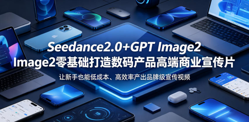 Seedance2.0+GPT Image2零基础打造数码产品高端商业宣传片,让新手也能低成本、高效率产出品牌级宣传视频-副业网