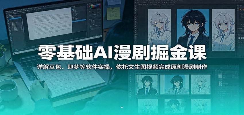 零基础AI漫剧掘金课:详解豆包、即梦等软件实操,依托文生图视频完成原创漫剧制作-副业网