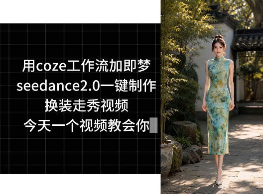 用coze工作流加即梦seedance2.0一键制作换装走秀视频,今天一个视频教会你-副业网