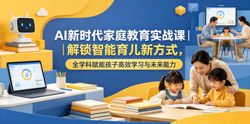 AI新时代家庭教育实战课｜解锁智能育儿新方式，全学科赋能孩子高效学习与未来能力-副业网