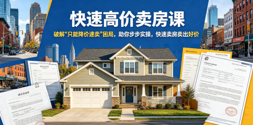 快速高价卖房课，破解“只能降价速卖”困局，助你步步实操，快速卖房卖出好价(更新2026)-副业网
