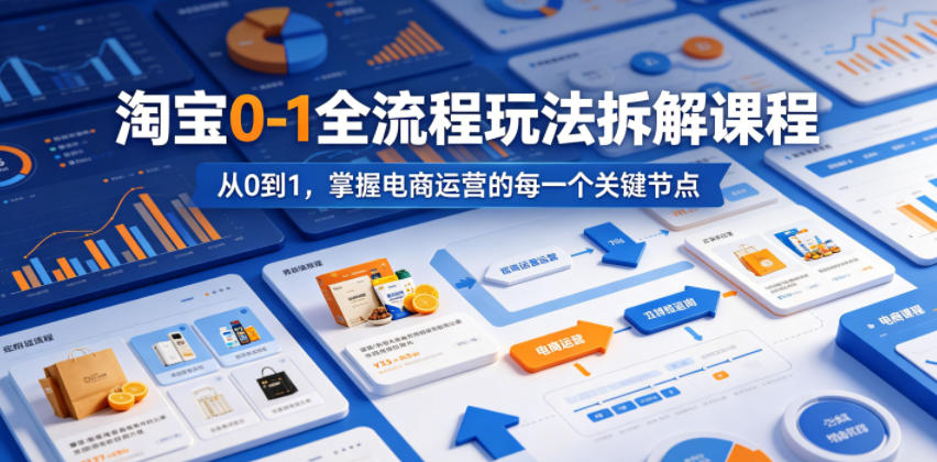 淘宝0-1全流程玩法拆解课程,从0到1,掌握电商运营的每一个关键节点-副业网