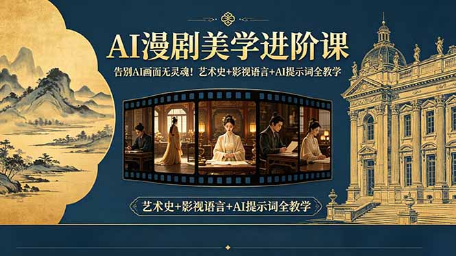 告别AI画面无灵魂！AI漫剧美学进阶课-更新，艺术史+影视语言+AI提示词全教学-副业网