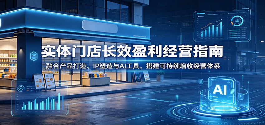 实体门店长效盈利经营指南：融合产品打造、IP塑造与AI工具，搭建可持续增收经营体系-副业网