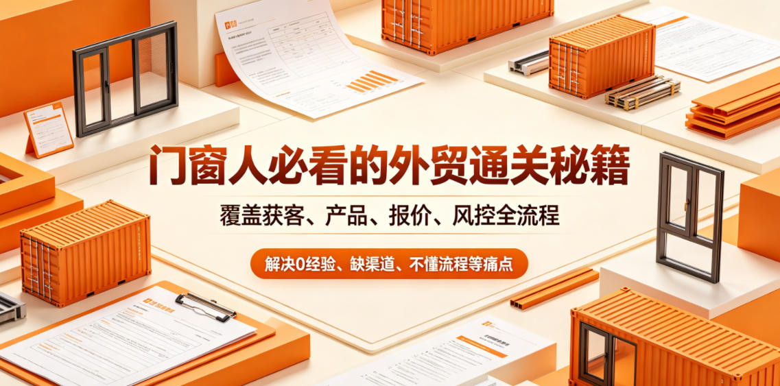 门窗人必看的外贸通关秘籍，块覆盖获客、产品、报价、风控全流程，解决0经验、缺渠道、不懂流程等痛点-副业网