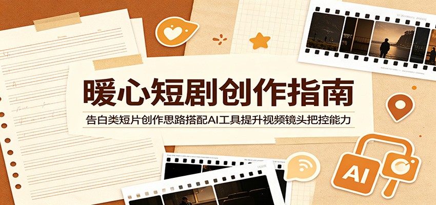 暖心短剧创作指南：告白类短片创作思路搭配AI工具提升视频镜头把控能力-副业网