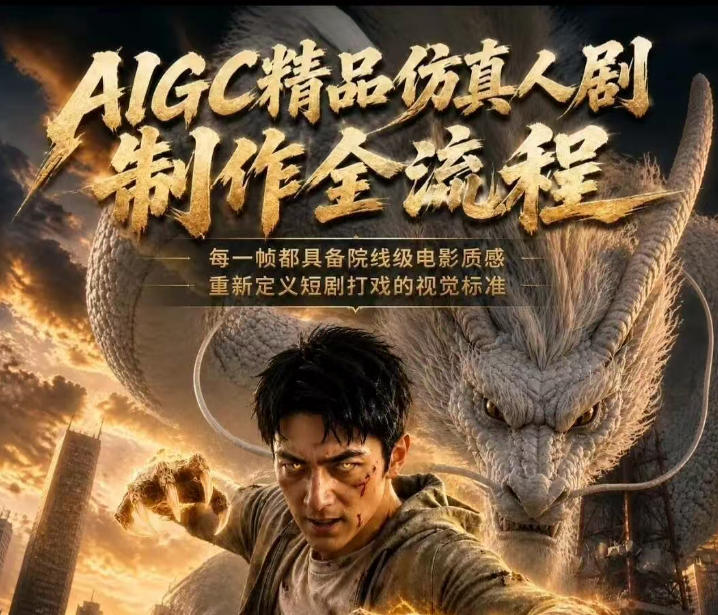 AIGC精品仿真人剧豢龙人全流程制作解析2026，国风仿真人创作+打斗剧情+人设编排，一站式AI短剧入门-副业网