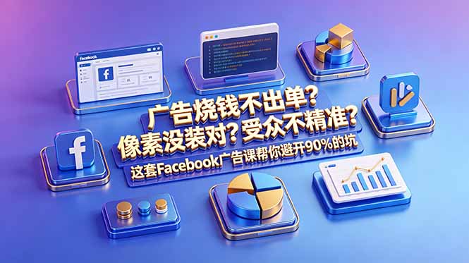 广告烧钱不出单？像素没装对？受众不精准？这套Facebook广告课帮你避开90%的坑-原创双语字幕-副业网