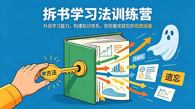 拆书学习法训练营，升级学习能力，构建知识体系，，告别看完就忘的低效阅读-副业网