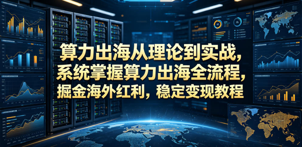 算力出海从理论到实战，系统掌握算力出海全流程，掘金海外红利，稳定变现教程-副业网