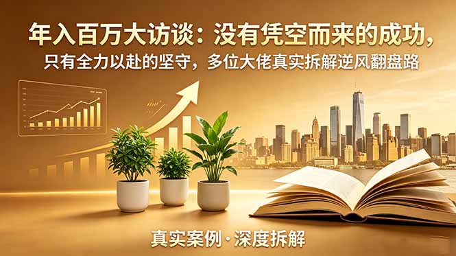 年入百万大访谈-更新：没有凭空而来的成功，只有全力以赴的坚守，多位大佬真实拆解逆风翻盘路-副业网