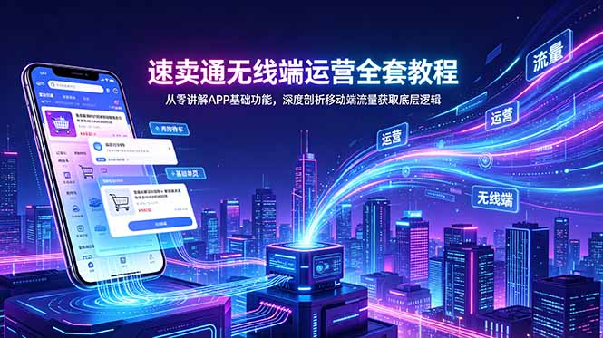 速卖通无线端运营全套教程，从零讲解APP基础功能，深度剖析移动端流量获取底层逻辑-副业网