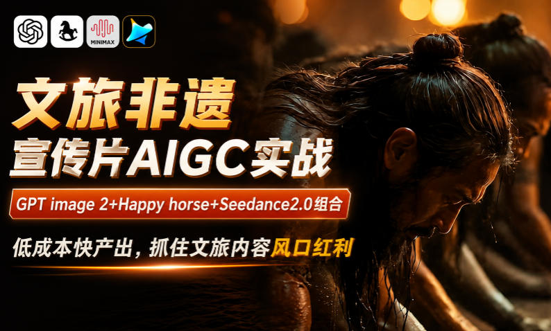 文旅非遗宣传片AIGC实战,GPT image 2+Happy horse+Seedance2.0组合,低成本快产出,抓住文旅内容风口红利-副业网