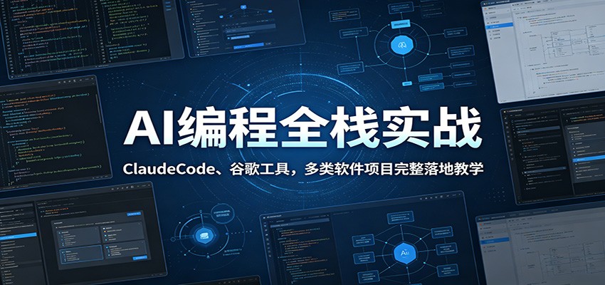 AI编程全栈实战：ClaudeCode、谷歌工具，多类软件项目完整落地教学-副业网