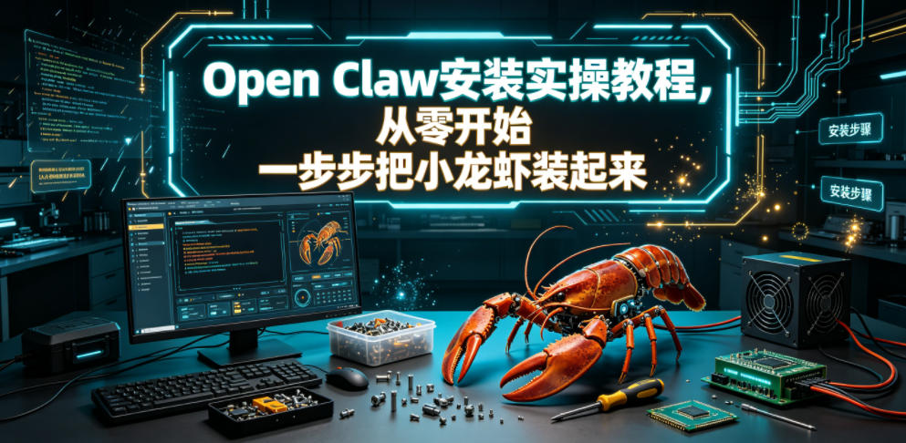 Open Claw安装实操教程，从零开始一步步一步步把小龙虾装起来-副业网