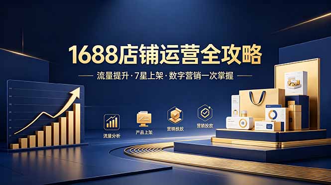 1688店铺没流量？产品上架不到7星？数字营销不会投？全套运营技能一次学(更新6月-副业网