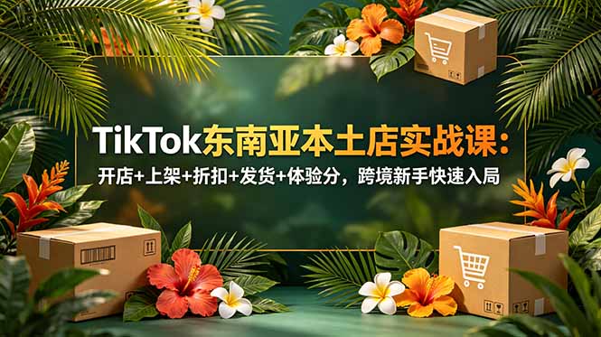 TikTok东南亚本土店实战课：开店+上架+折扣+发货+体验分，跨境新手快速入局-副业网