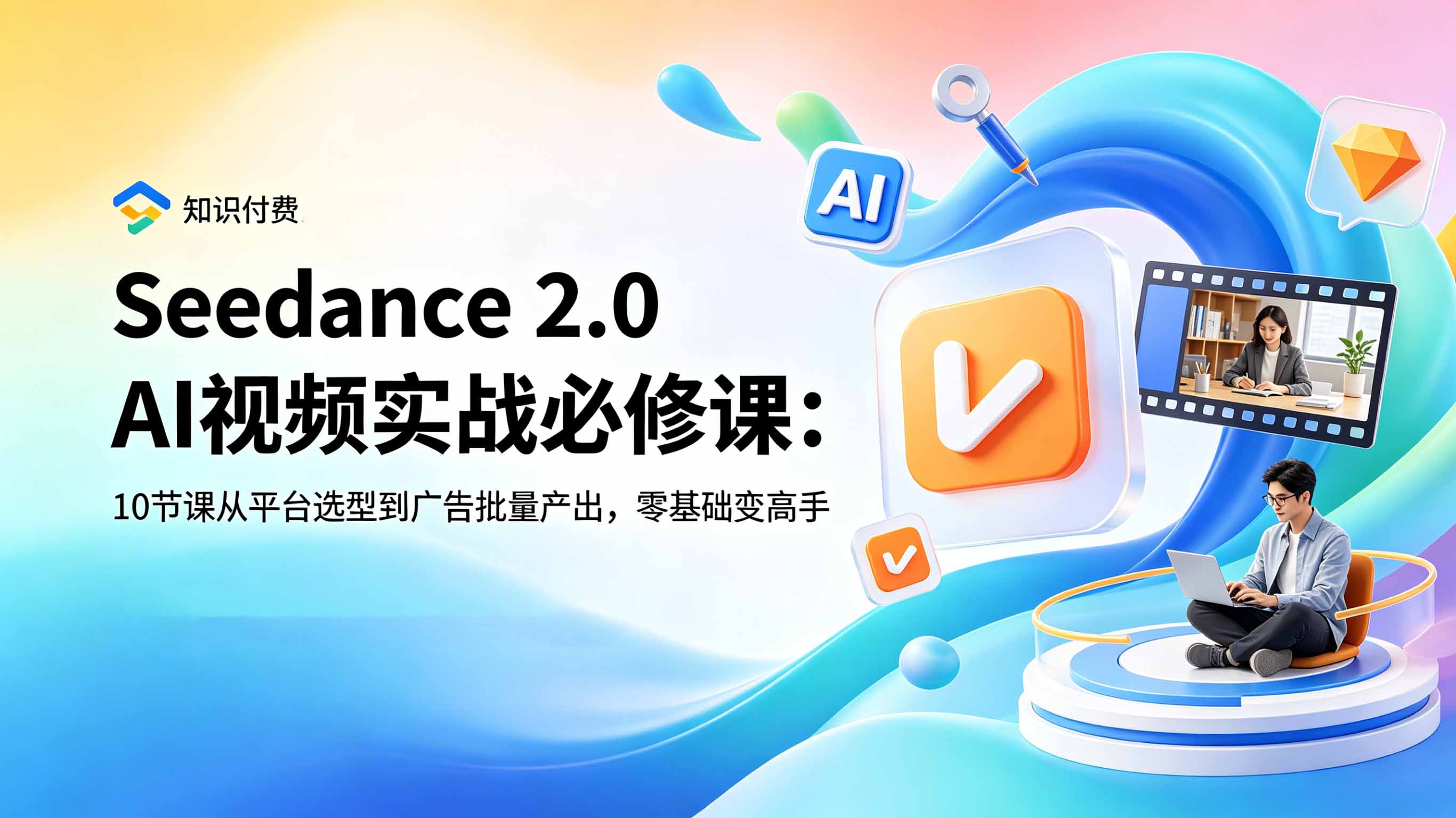 Seedance 2.0 AI视频实战必修课：10节课从平台选型到广告批量产出，零基础变高手-副业网